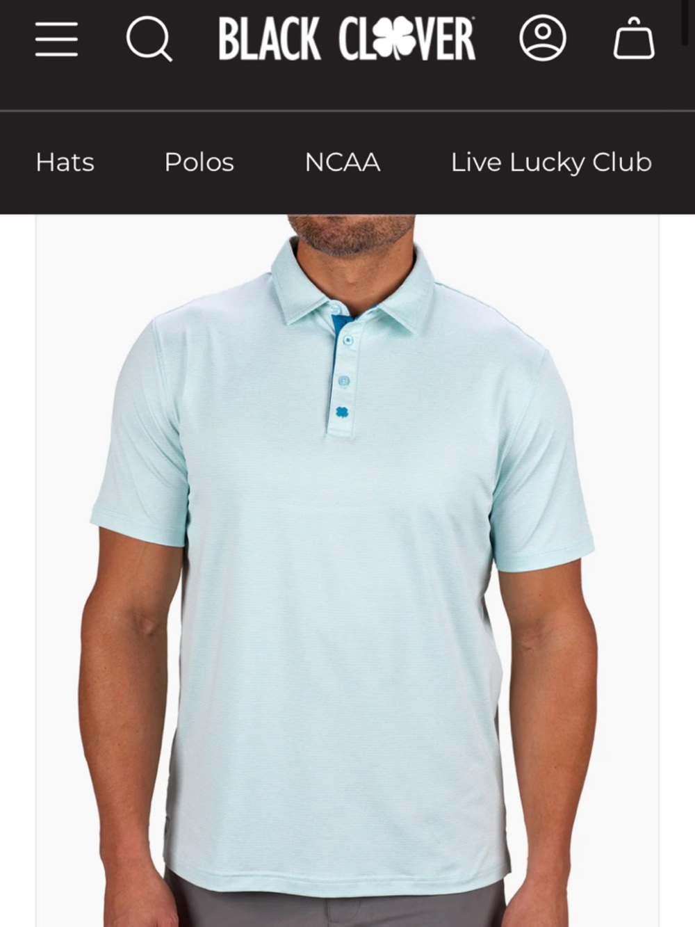 Men’s Black Clover Mint Jelly Polo Shirt in Large New w/ tags